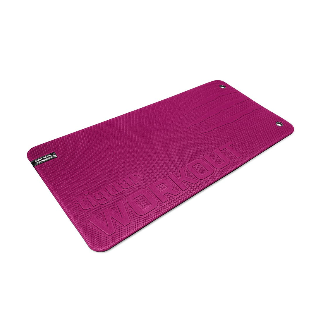 tiguar Workout Matte lila mit Logo  rutschfeste Fitnessmatte 100x50x1 cm, vielseitig, langlebig
