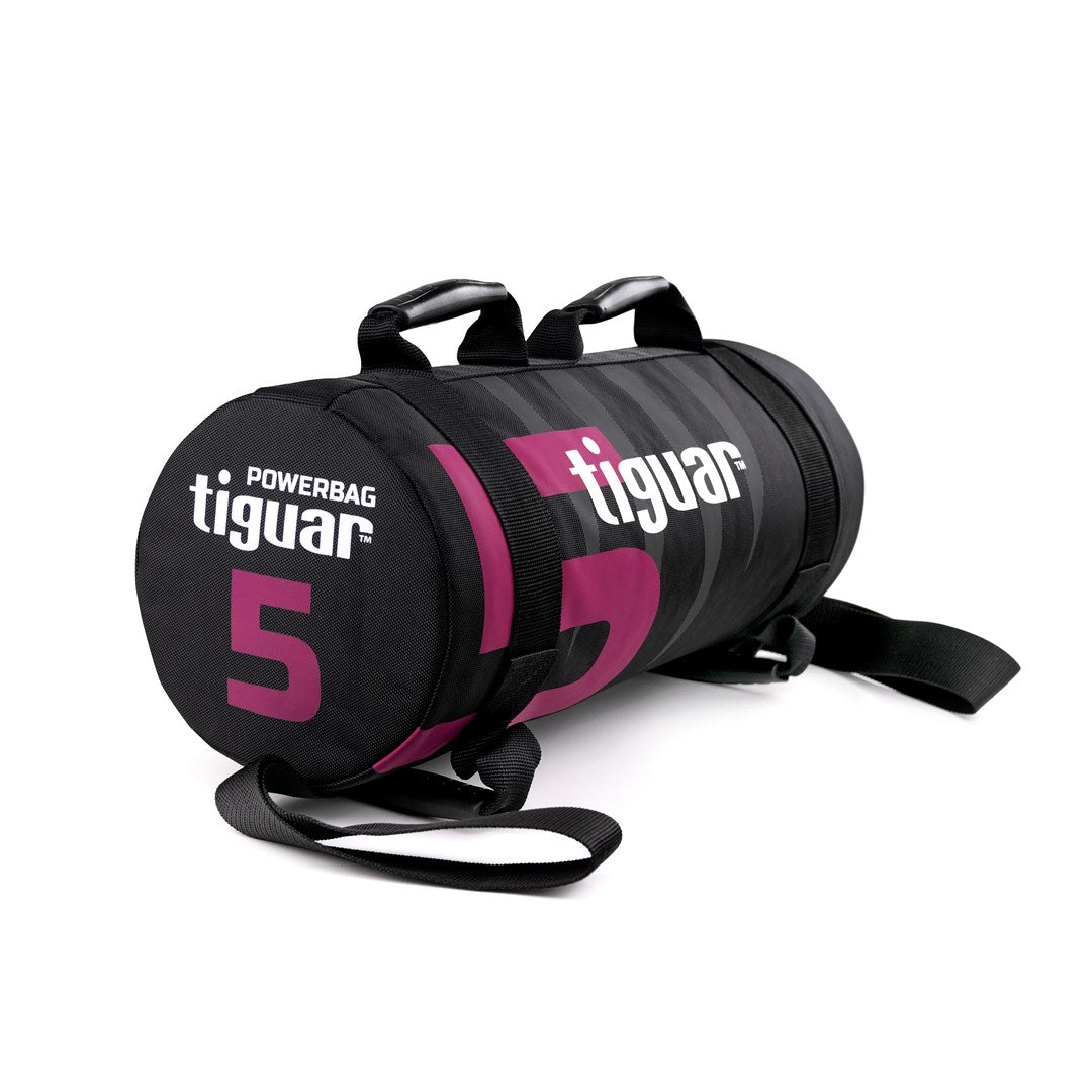 tiguar Powerbag 5 kg V3  Sandbag für Krafttraining und Fitness, verstärkt, wasserdicht, rutschfest, mit Schaumfüllung, 54 cm Länge, 22 cm Durchmesser, ideal für Functional Training