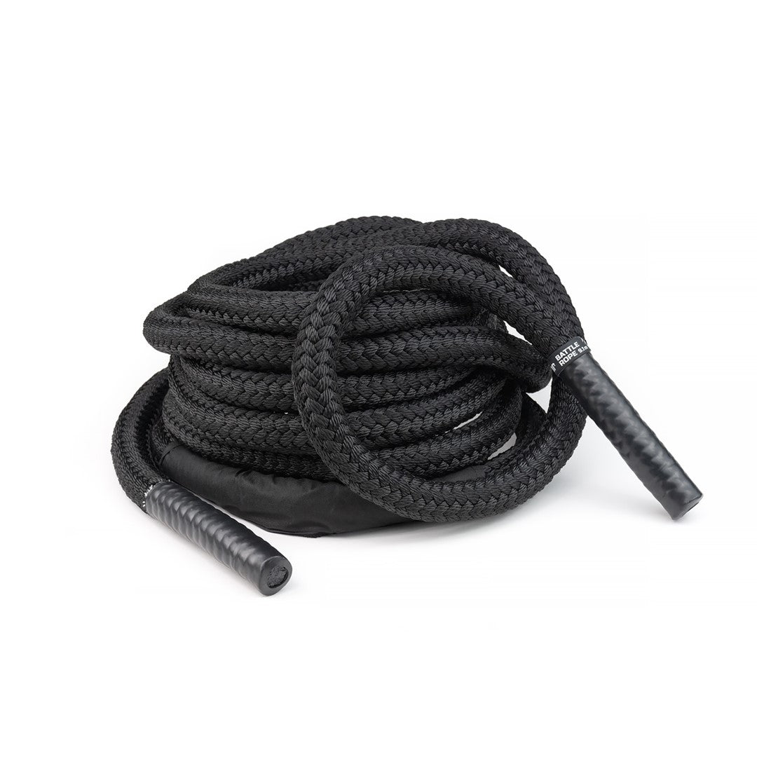 tiguar Battle Rope 1,5"x30' (3,8 cm x 9,1 m)  Trainingsseil für funktionelles Training, Fitness und Kraftaufbau  inkl. Schutzmanschetten und Anti-Rutsch-Griffen