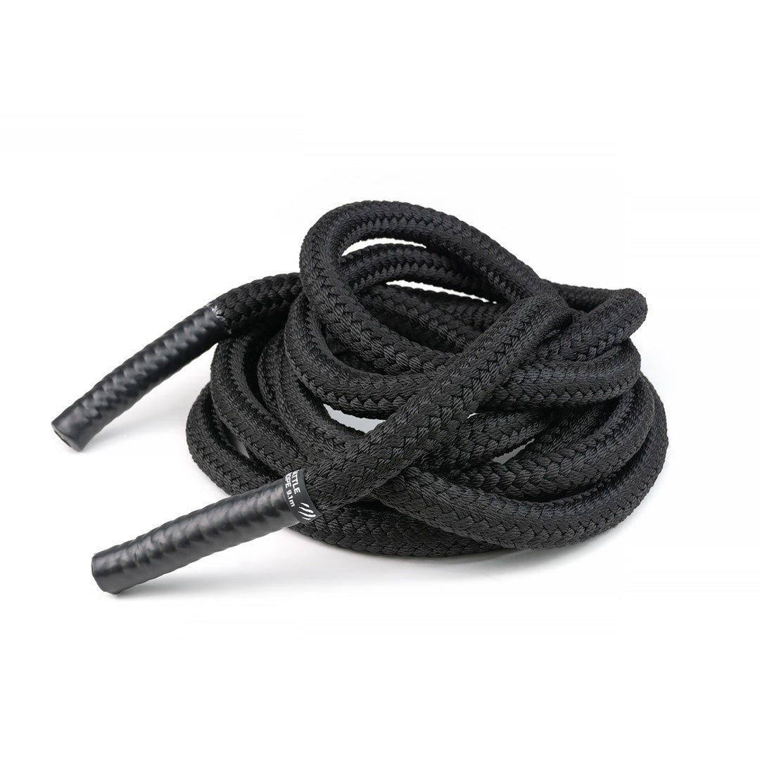tiguar Battle Rope 1,5"x30' (3,8 cm x 9,1 m)  Trainingsseil für funktionelles Training, Fitness und Kraftaufbau  inkl. Schutzmanschetten und Anti-Rutsch-Griffen