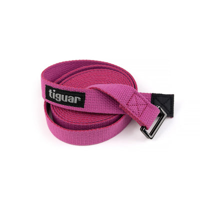 tiguar Yoga Strap 300 x 3 cm  Lila  strapazierfähiger Yoga-Gurt für Dehnübungen, Haltungsverbesserung und Mobilisation