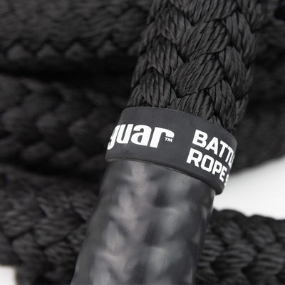 tiguar Battle Rope 1,5"x30' (3,8 cm x 9,1 m)  Trainingsseil für funktionelles Training, Fitness und Kraftaufbau  inkl. Schutzmanschetten und Anti-Rutsch-Griffen