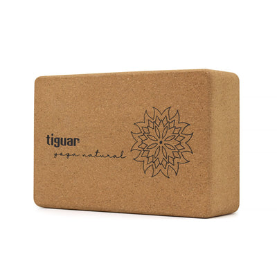 Tiguar Yoga Block aus Kork  100% Naturkork, rutschfest, leicht & handlich, 7,4 x 14,8 x 22,4 cm, perfekter Halt für Yoga & Pilates, nachhaltiges Zubehör für Einsteiger & Profis