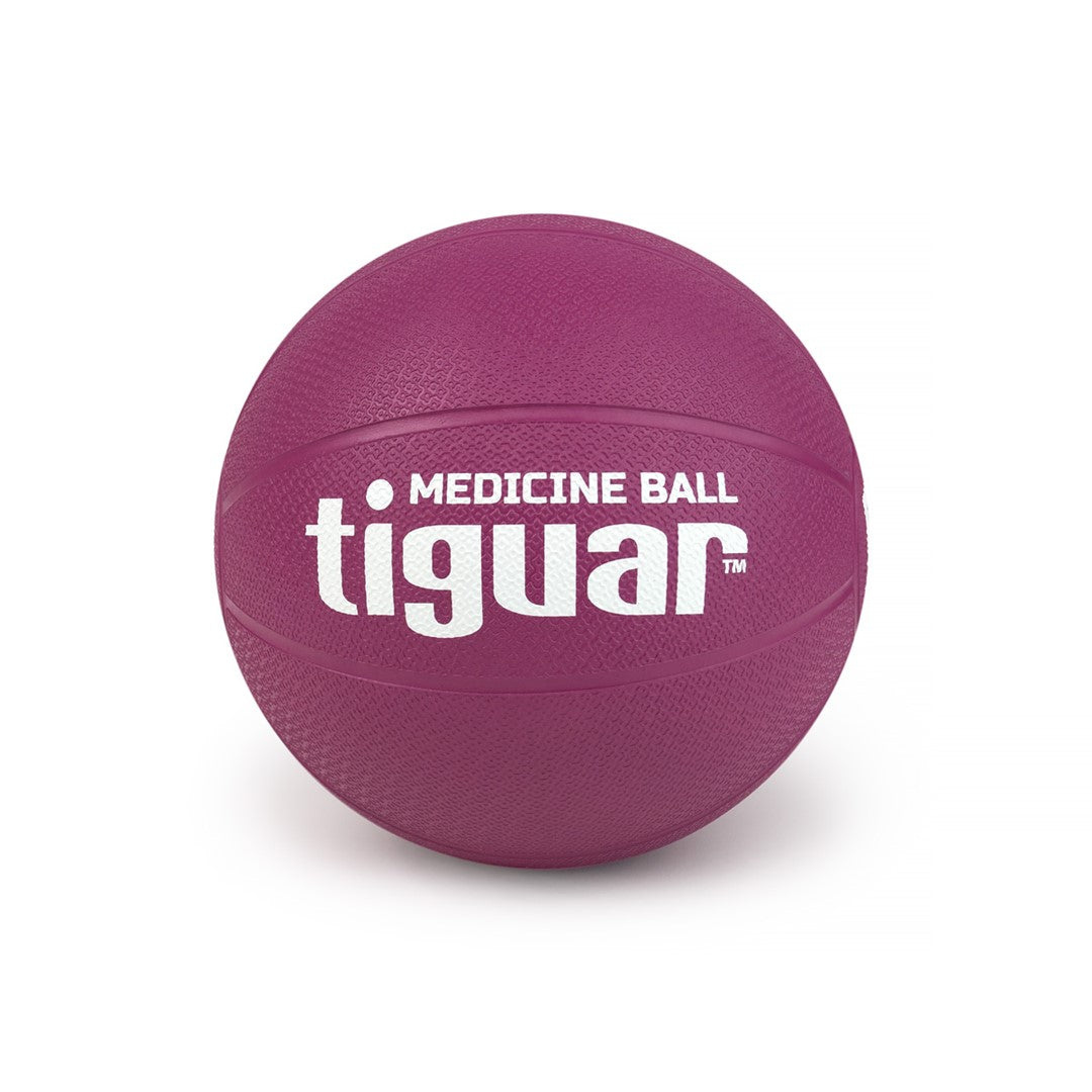 tiguar Medizinball 1 kg (Lila)  Gummiball mit rauer Oberfläche, komfortabler Griff, ideal für Krafttraining, Rehabilitation und Koordination