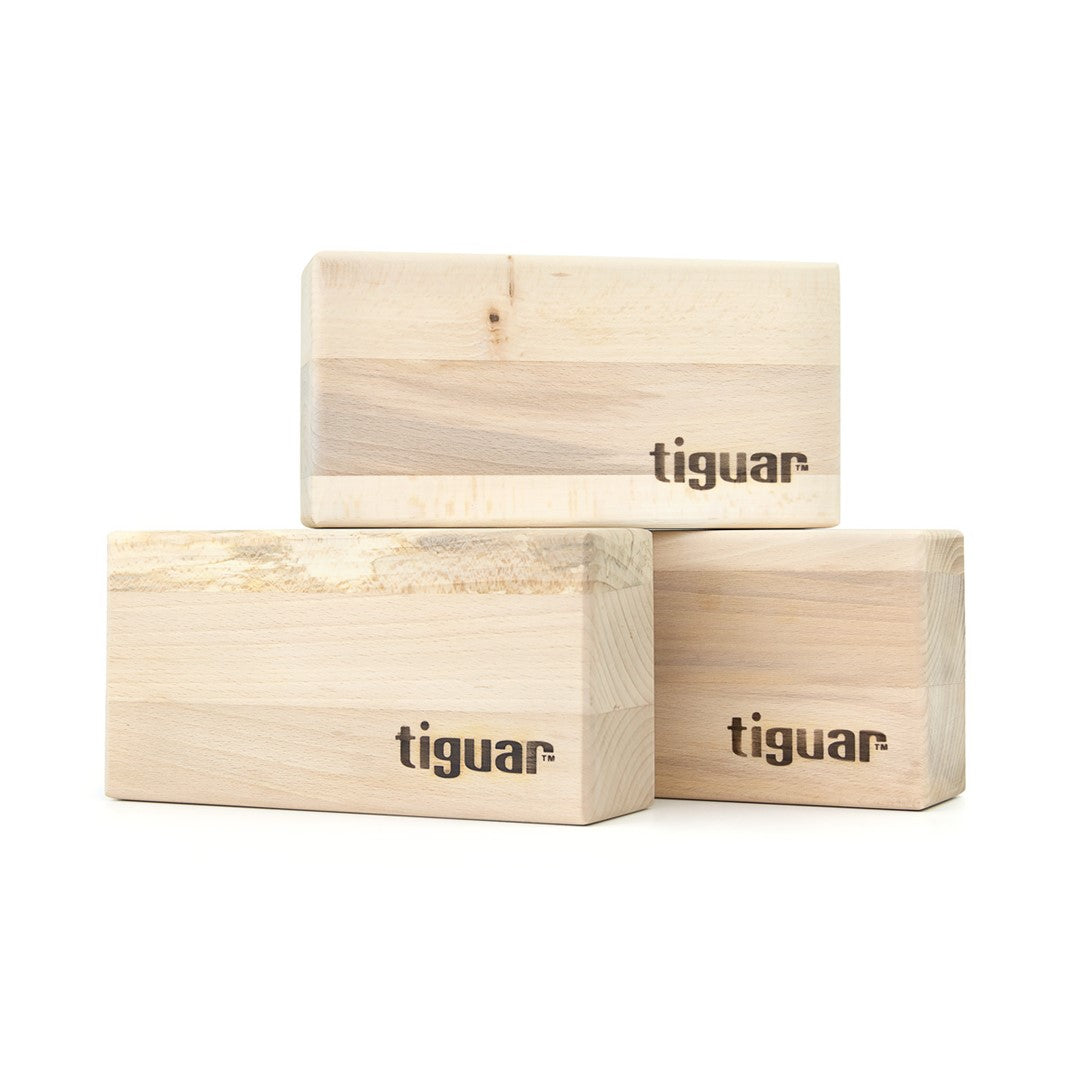 tiguar Yoga Block aus Holz  Naturmaterial, langlebig, nachhaltig, für Yoga, Stretching & Entspannung, ergonomisch mit abgerundeten Kanten, 23,5 x 11,5 x 7 cm, 1,4 kg