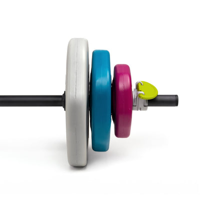 tiguar Power Gym Set  Langhantel mit Gewichten, ergonomisches Design, innovativer Klemmverschluss, hexagonale Scheiben, 140 cm
